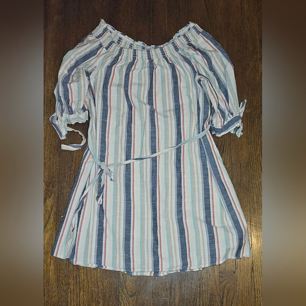 Mlle Gabrielle Multicolor Striped Dress. Size 2x